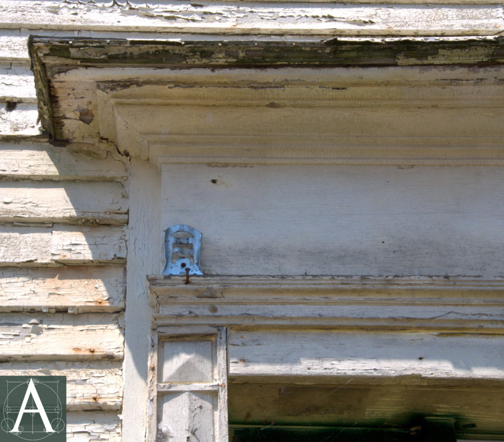 detail of main entry showing characteristic Federal-style mouldings and corner blocks Roof